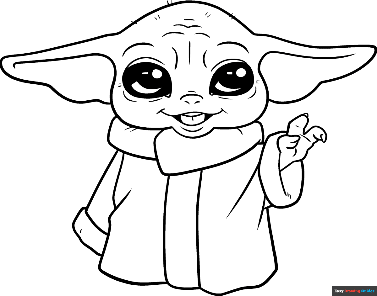 Easy Baby Yoda Coloring Pages