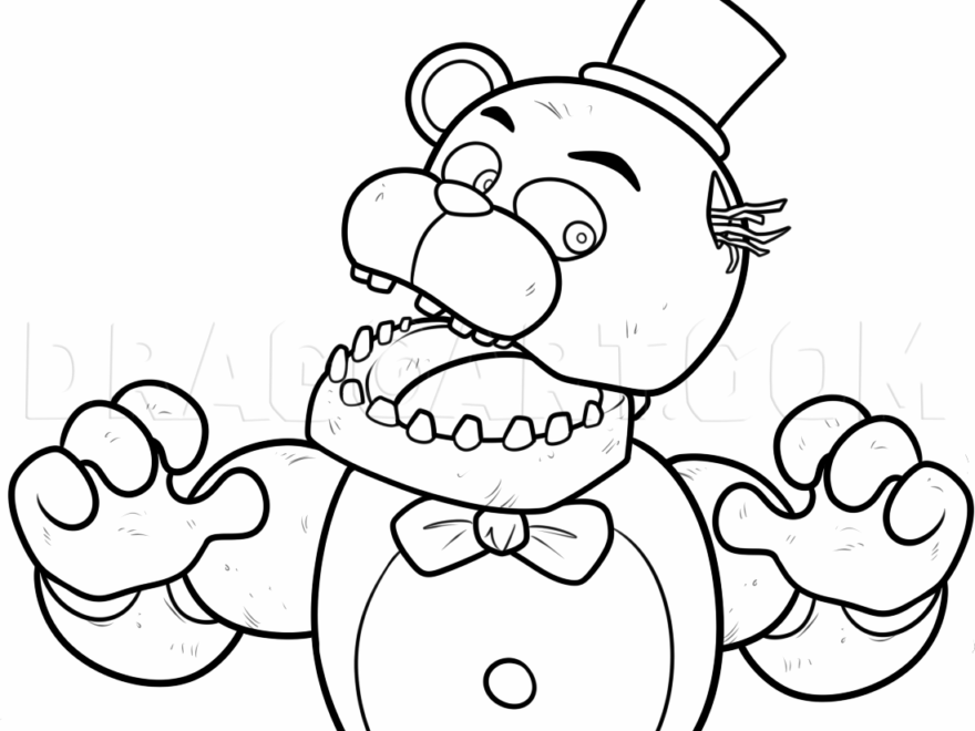 How To Draw Phantom Freddy Coloring Page Trace Drawing