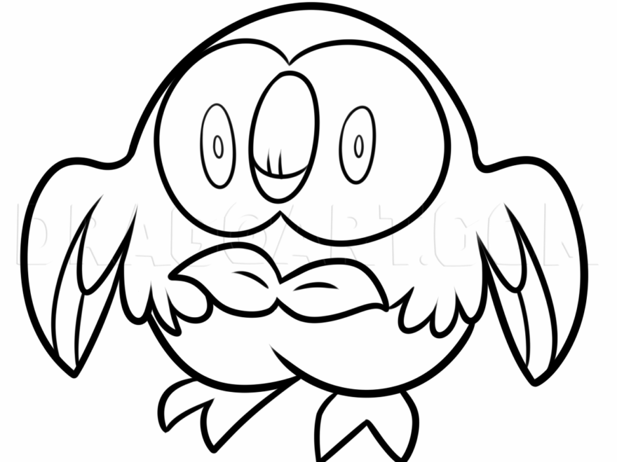 How To Draw Rowlet Drawing Step By Step By Dawn DragoArt