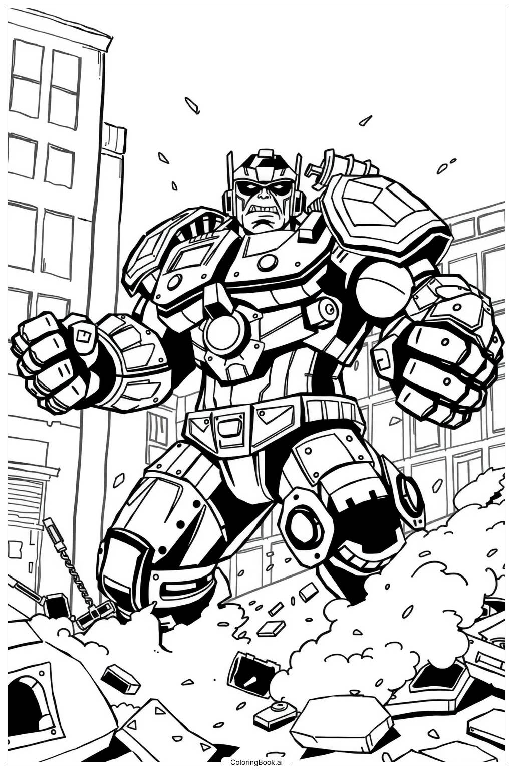 Hulk Buster Suit In Action 2 Coloring Page Free PDF PNG Printable Hulk Buster Suit In Action 2 Coloring Page Free PDF PNG Printable