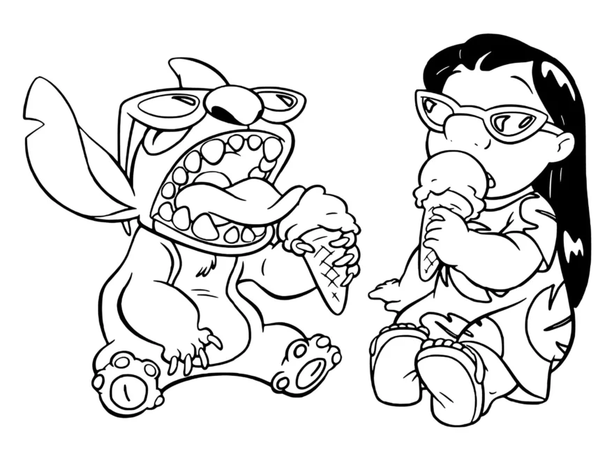 Ice Cream For Lilo And Stitch Lilo And Stitch Coloring Pages