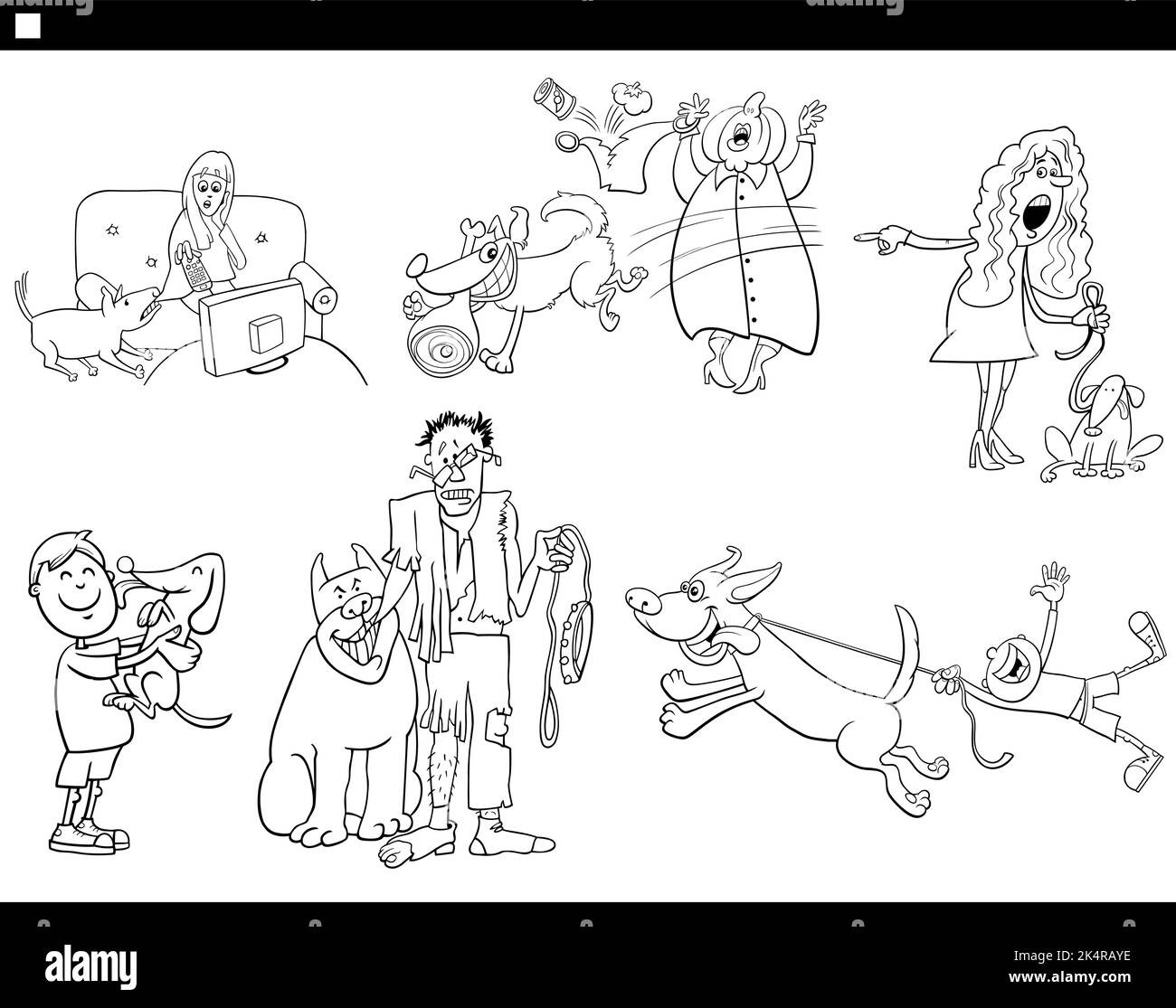 Illustration Bad Dog Coloring Book Hi res Stock Photography And Images Alamy