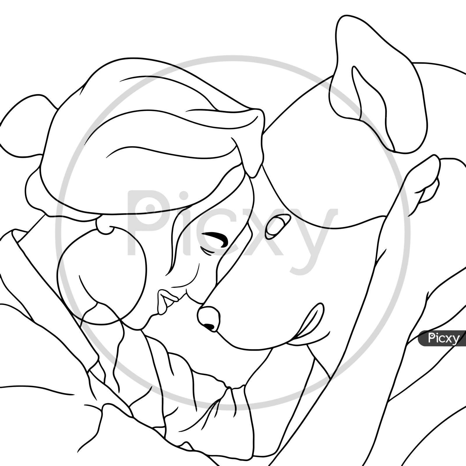 Coloring Pages Dogs With People