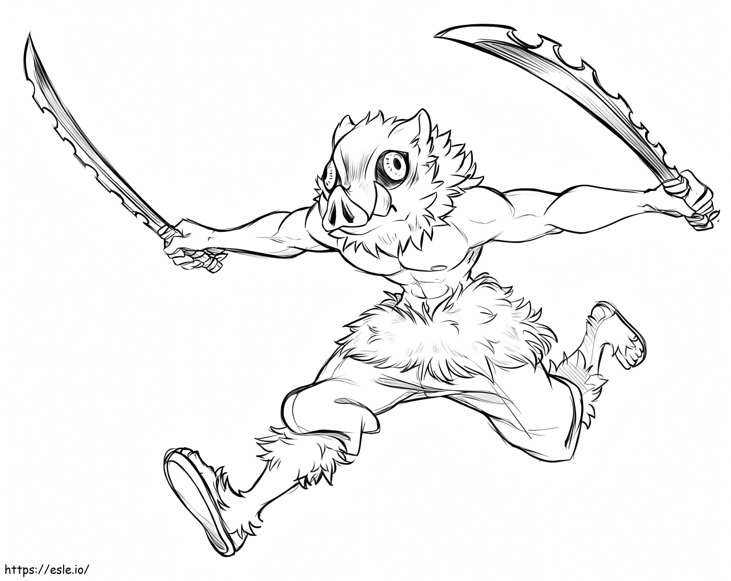 Demon Slayer Coloring Pages Inosuke