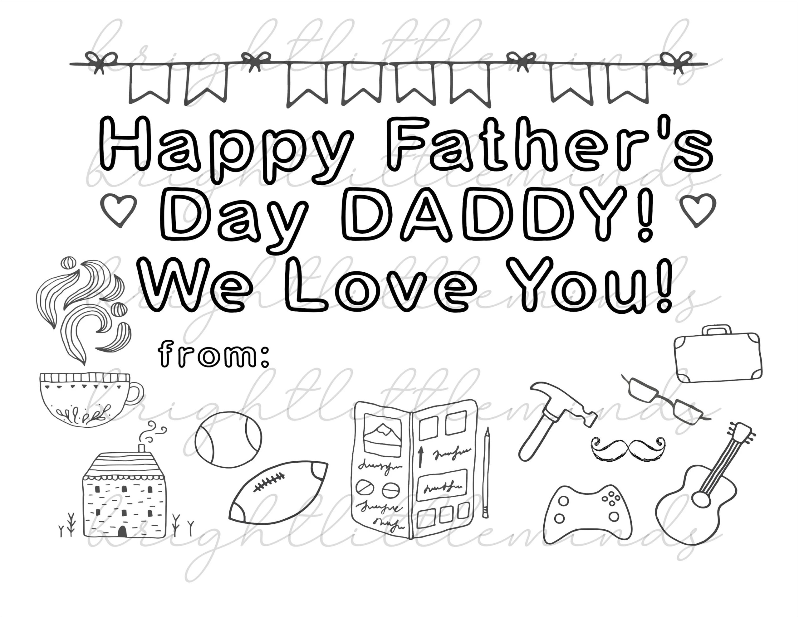Instant Download Printable Happy Father s Day DIY Kids Activity Coloring Gift Fun Card Made By Kids For Dad Papa Letter A4 PDF Etsy