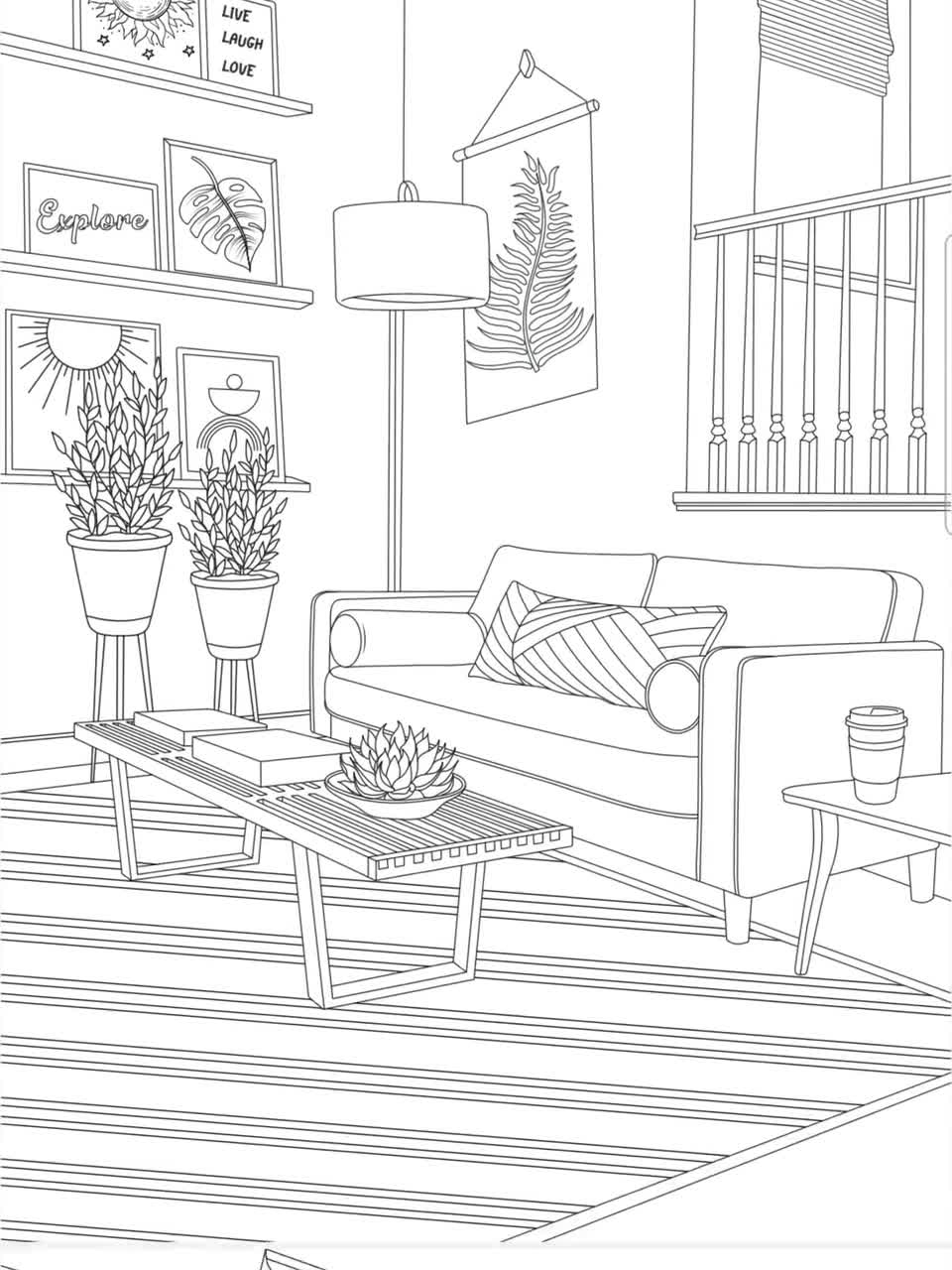Interior Design Coloring Pages vol 1 Printable Adult Coloring Pages Instant Download Etsy Interior Design Coloring Pages vol 1 Printable Adult Coloring Pages Instant Download Etsy