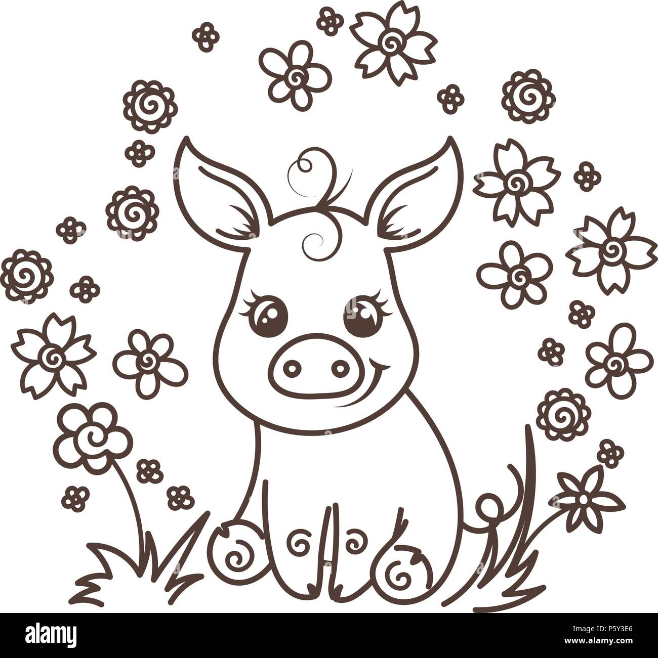 Girl Pig Coloring Pages