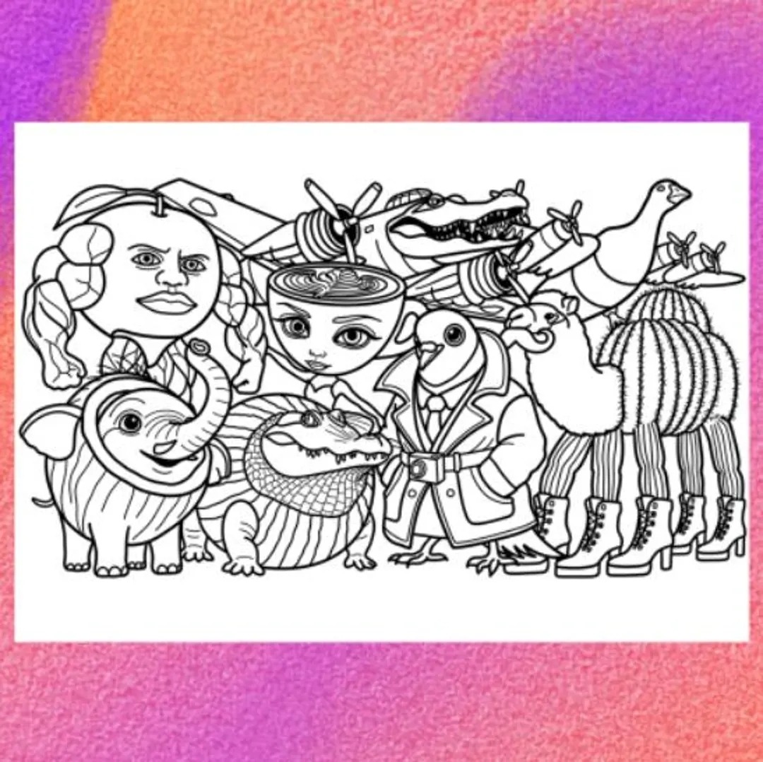 Italian Brainrot Animals Coloring Page 1 PNG And 1 PDF A4 Size For Personal Use Only Etsy