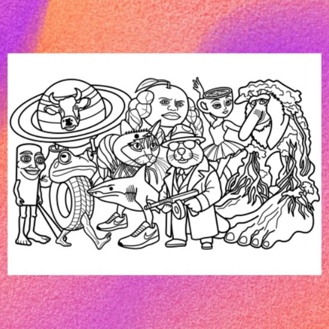 Italian Brainrot Animals Coloring Page 1 PNG And 1 PDF A4 Size For Personal Use Only Etsy