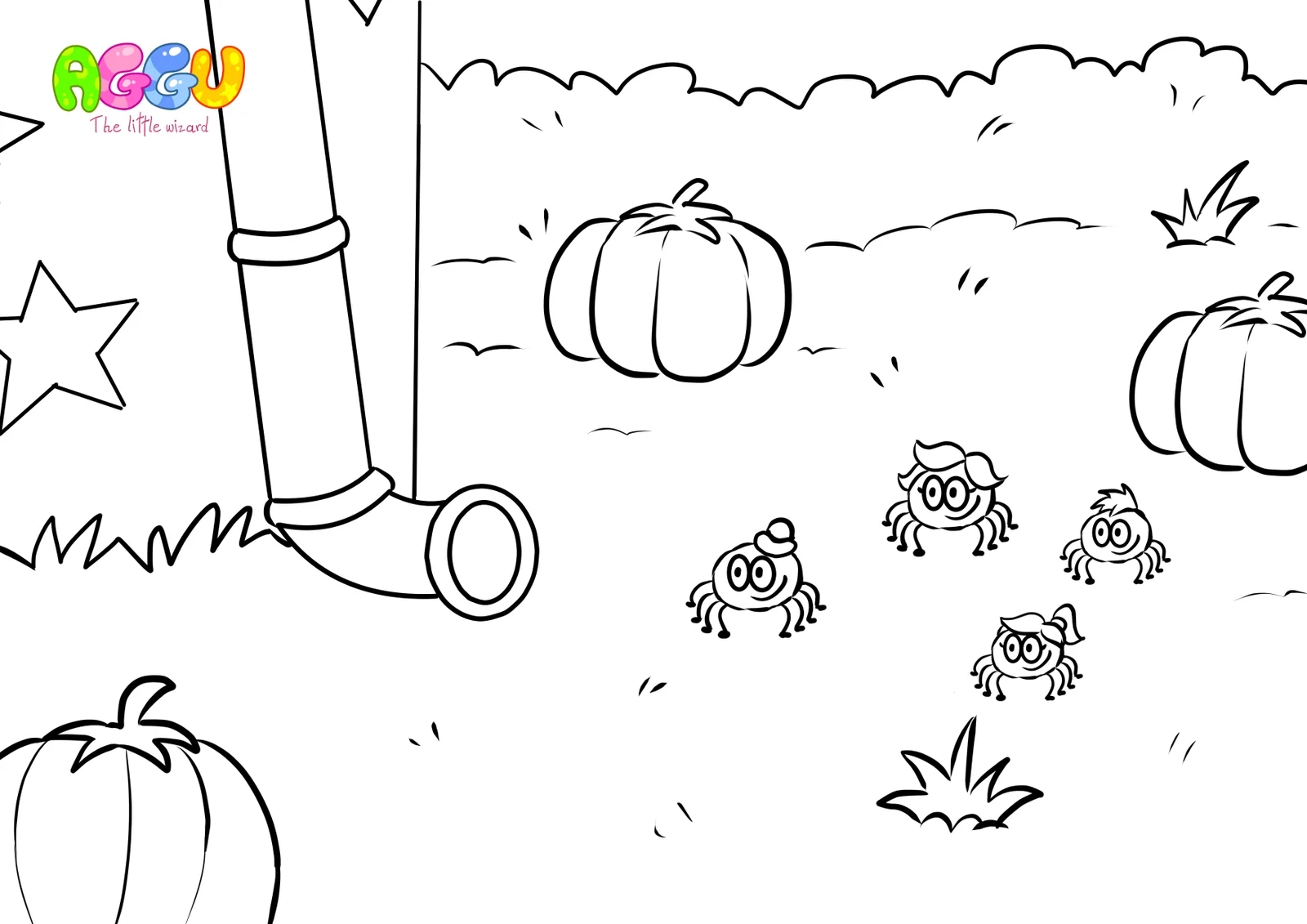 Itsy Bitsy Spider Coloring Aggu The Little Wizard Itsy Bitsy Spider Coloring Aggu The Little Wizard