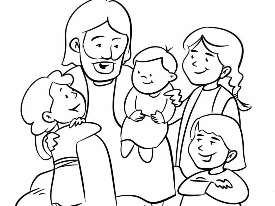 Jesus And The Children 1 Children s Coloring Page From Sermons4Kids