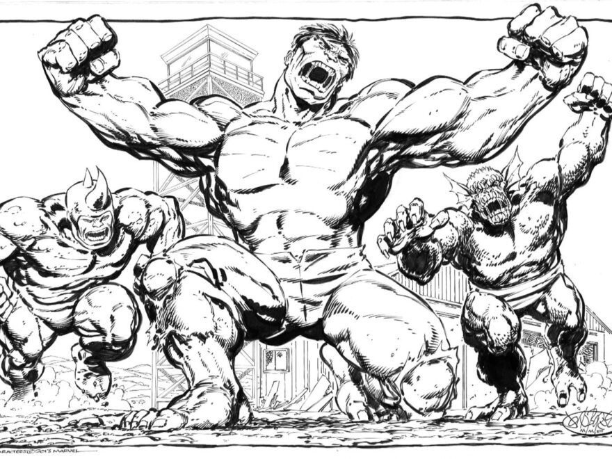 John Byrne Draws Hulk Vs Rhino Abomination Commission By John