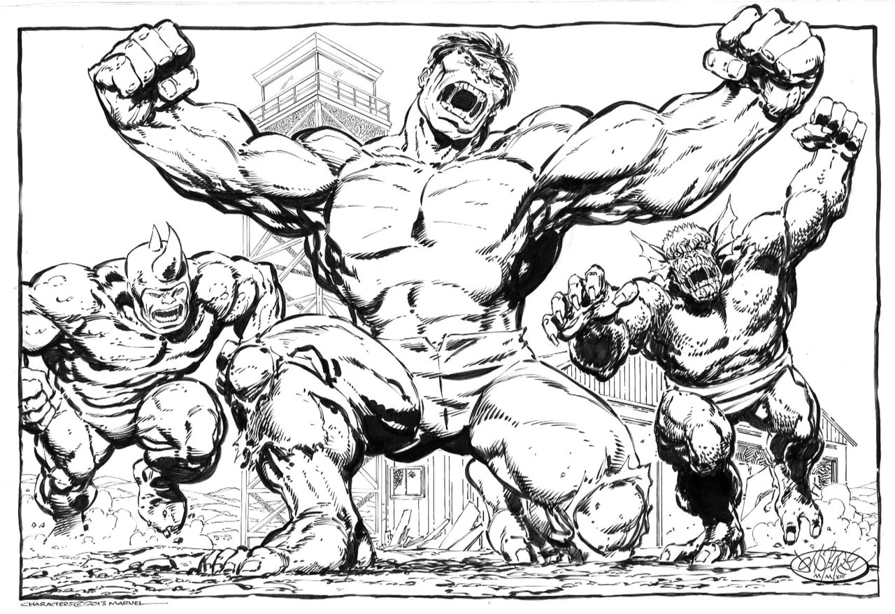John Byrne Draws Hulk Vs Rhino Abomination Commission By John 