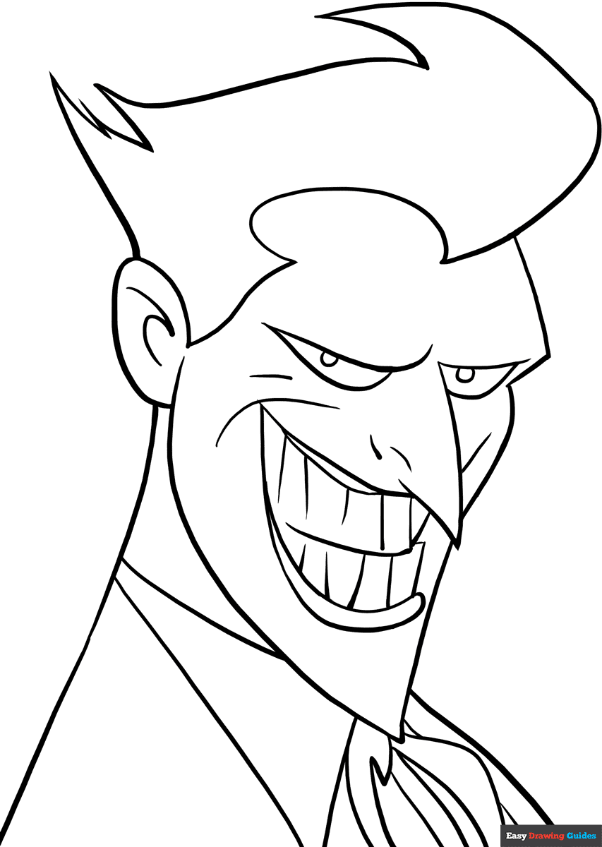 Joker Coloring Page Easy Drawing Guides Joker Coloring Page Easy Drawing Guides
