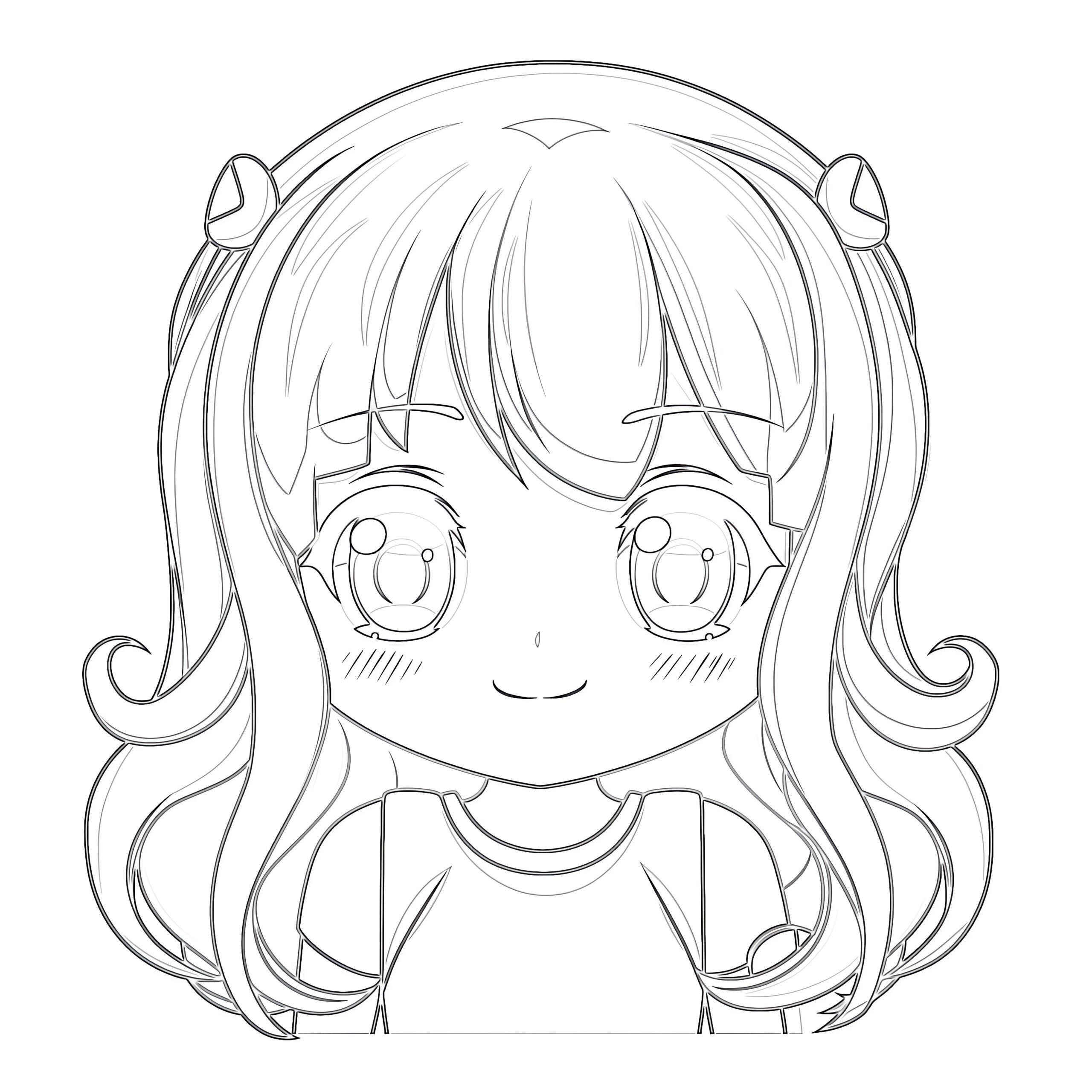Kawaii Anime Girl Coloring Pages Mimi Panda