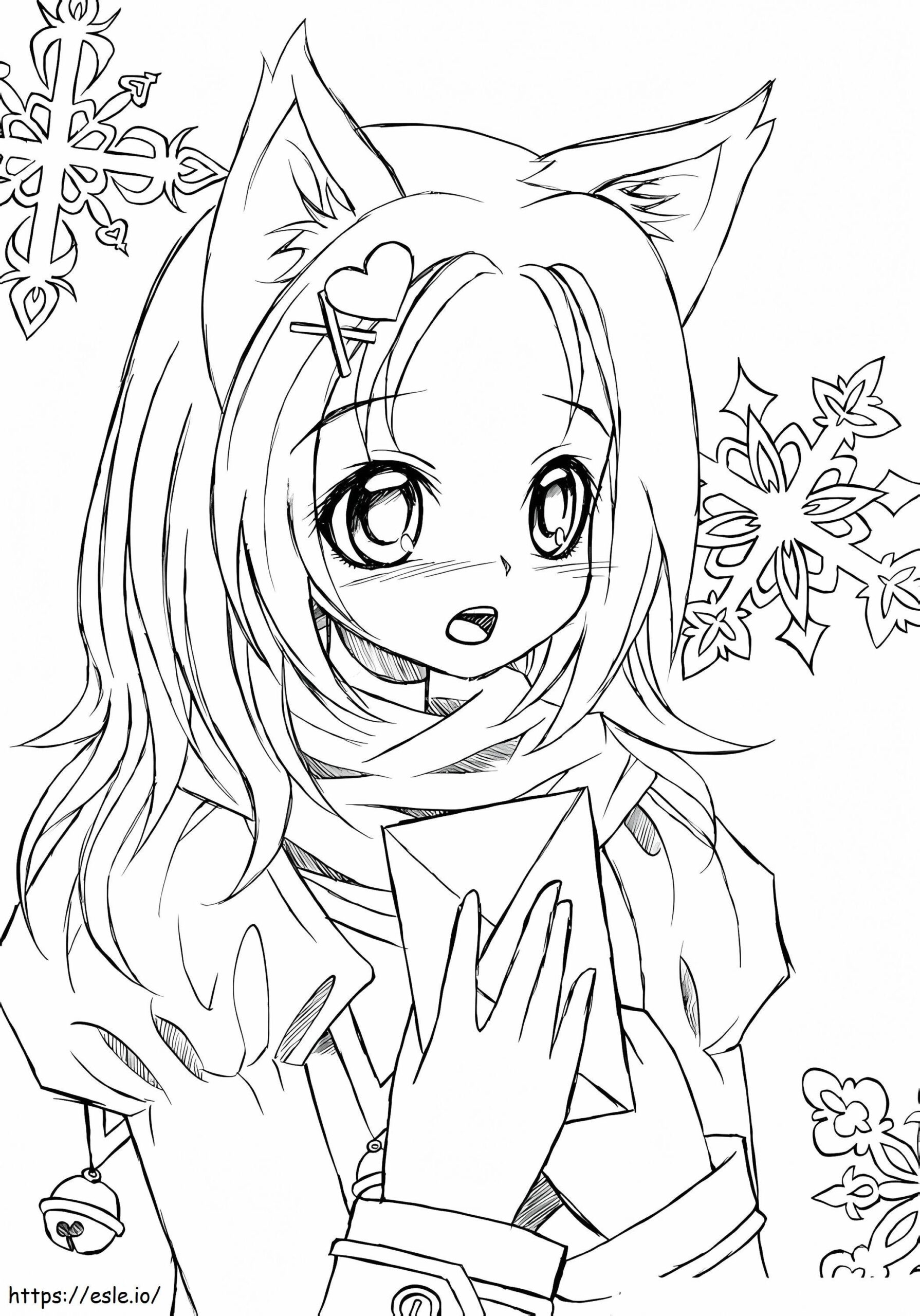 Kawaii Wolf Girl Coloring Page Coloring Page Kawaii Wolf Girl Coloring Page Coloring Page