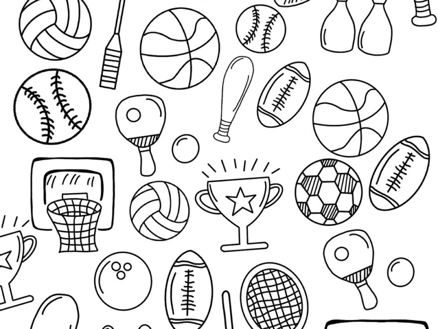 Kids Sports Coloring Page coloring Sheet For Kids outdoor Sport Pages sports Coloring Pages summertime Coloring Pages cute Coloring Pages Etsy