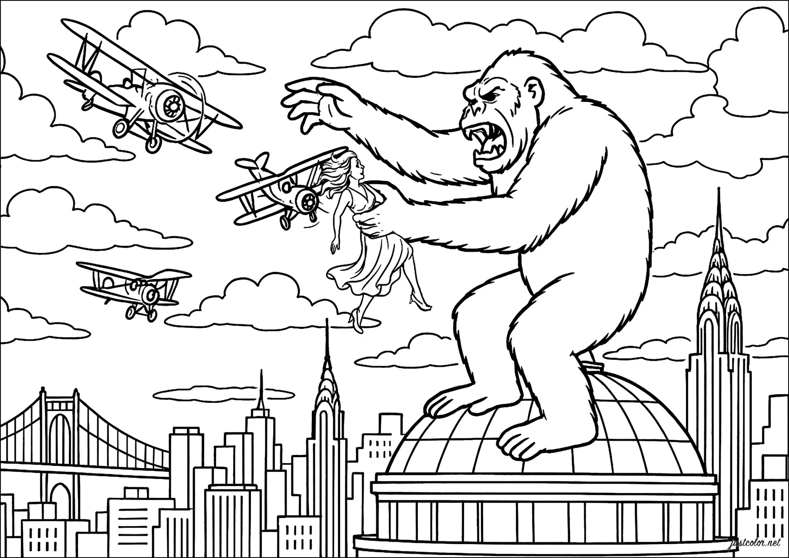 King Kong s Prisoner King Kong Coloring Pages King Kong s Prisoner King Kong Coloring Pages