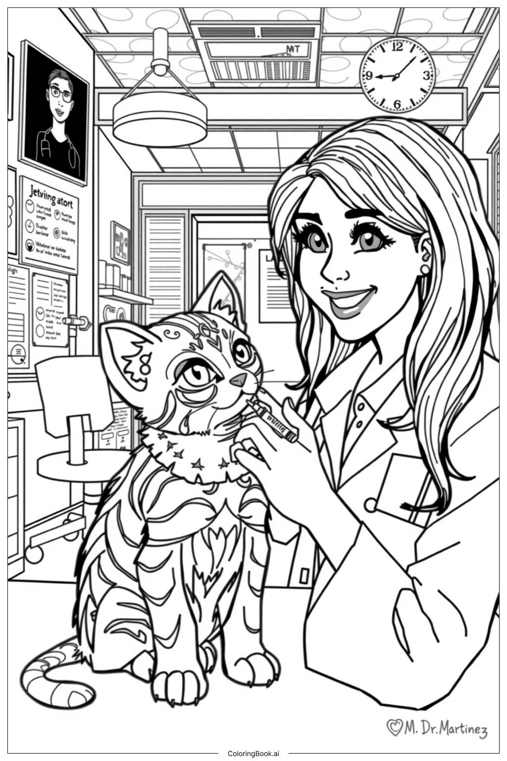 Kitten s First Visit To The Vet Coloring Page Free PDF PNG Printable Kitten s First Visit To The Vet Coloring Page Free PDF PNG Printable