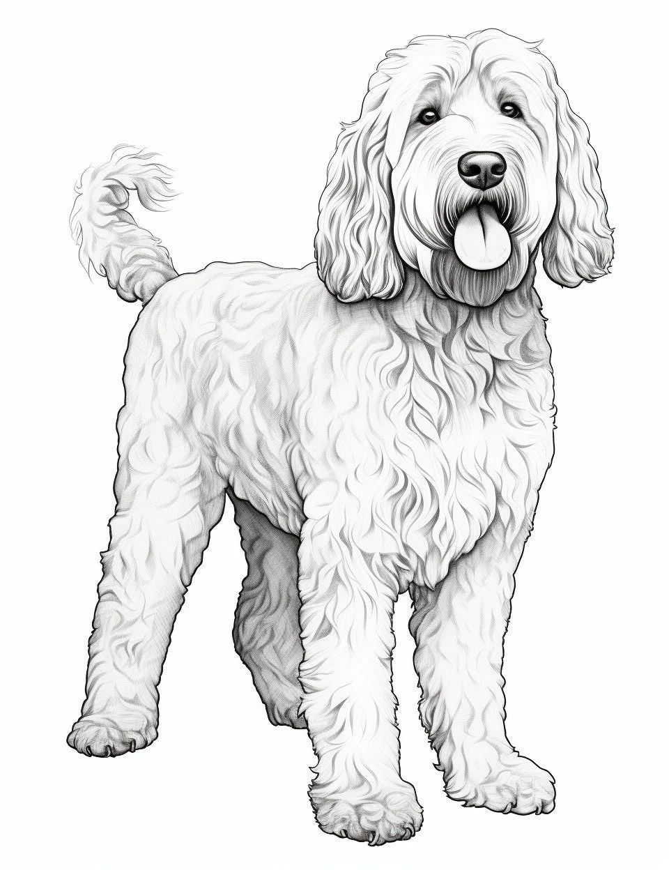 Labradoodle Dog Coloring Page Pet Portrait Printable Coloring Page Animal Print Coloring For Adults Instant Download Commercial Use Etsy