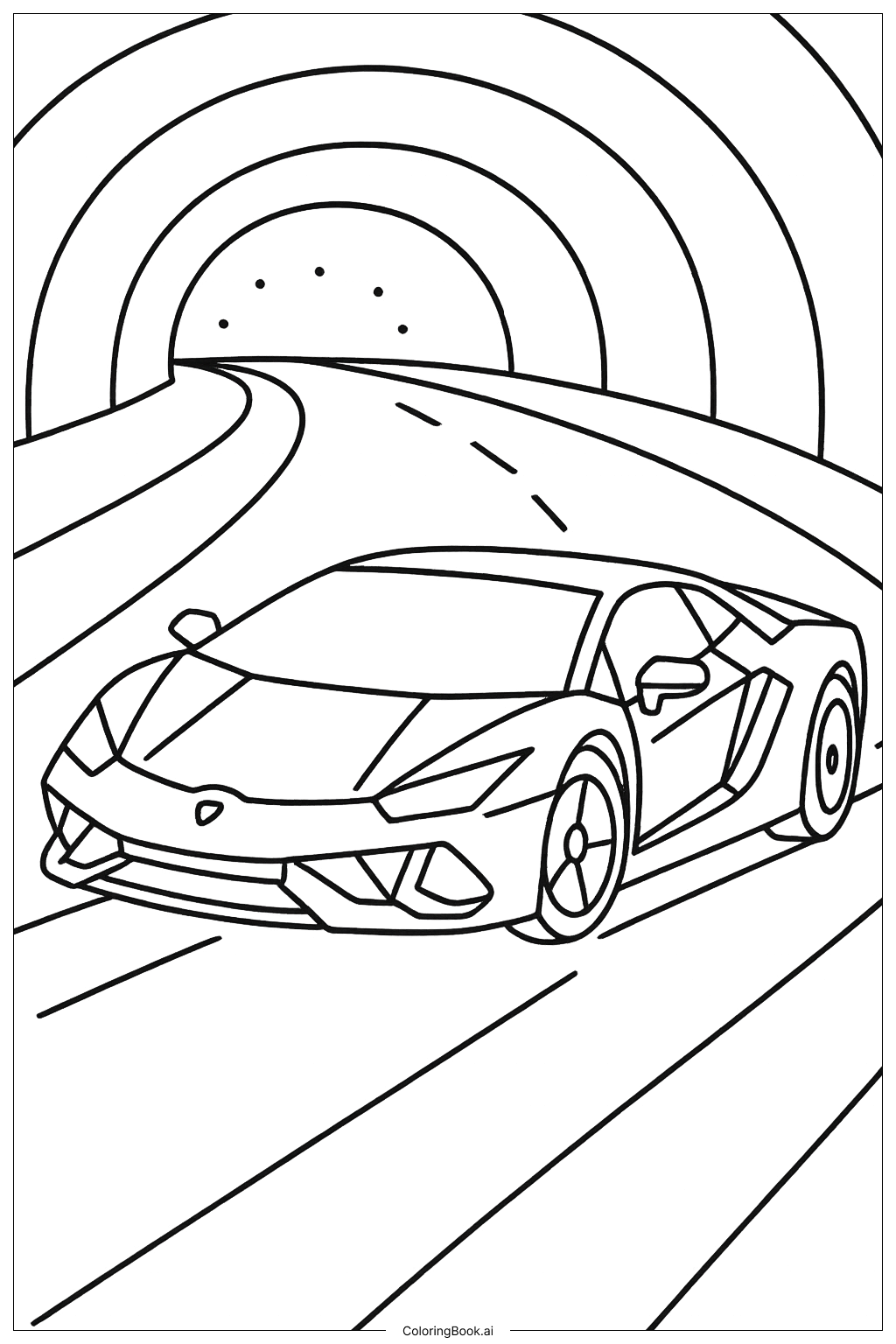 Lamborghini Car Wash Day Coloring Page Free PDF PNG Printable 
