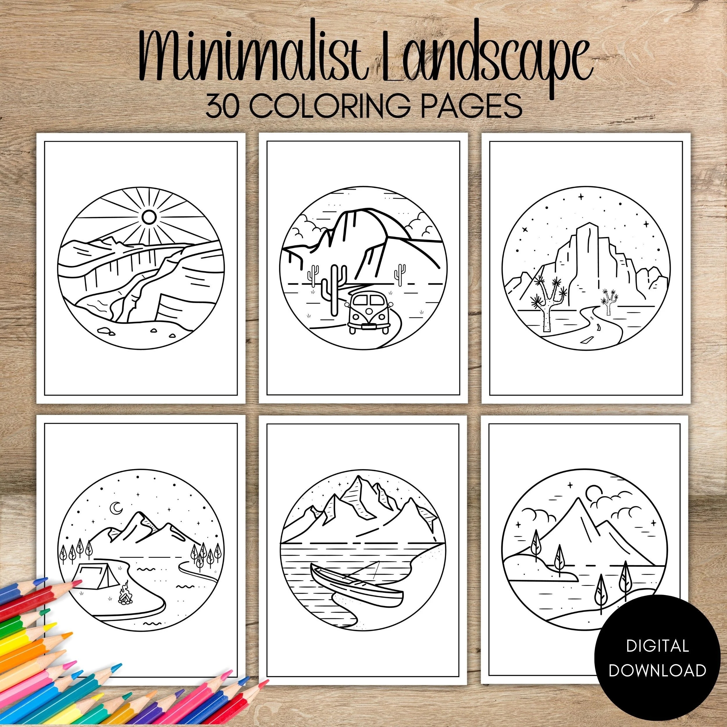 Landscape Scenery Coloring Pages Landscape Scenery Coloring Pages