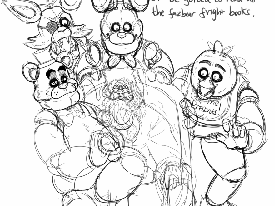 Late Christmas Sketch Of Freddy And The Gang With The Mall Santa R fivenightsatfreddys
