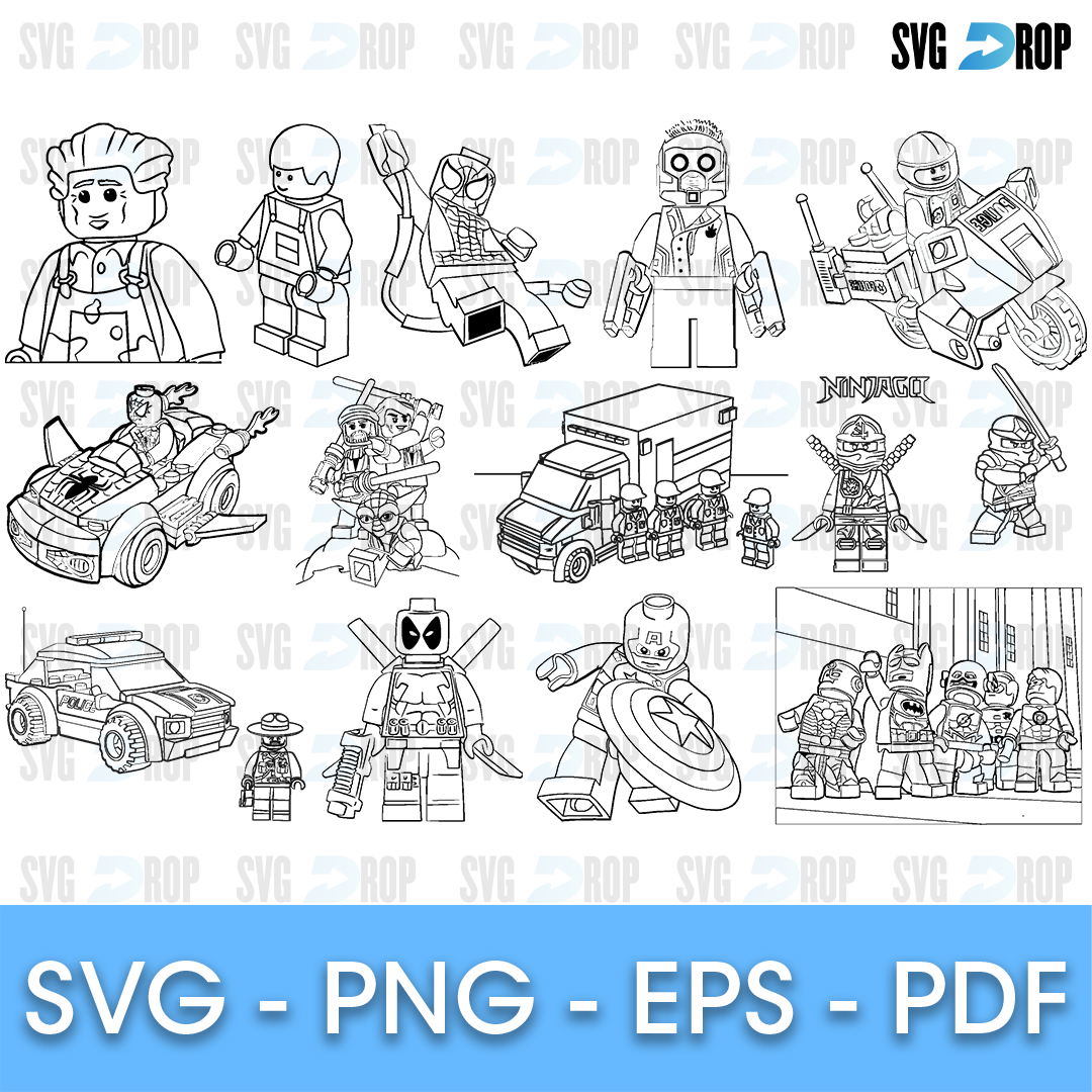 Lego Coloring Page SVG SVG DROP Lego Coloring Page SVG SVG DROP