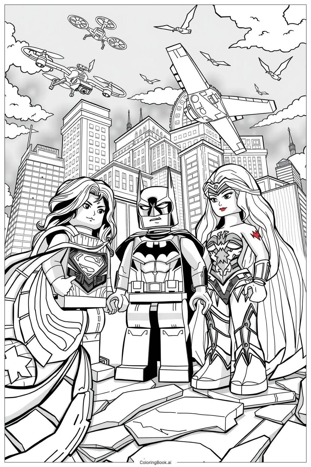 Lego Justice League Heroes Team Up Coloring Page Free PDF PNG Printable Lego Justice League Heroes Team Up Coloring Page Free PDF PNG Printable