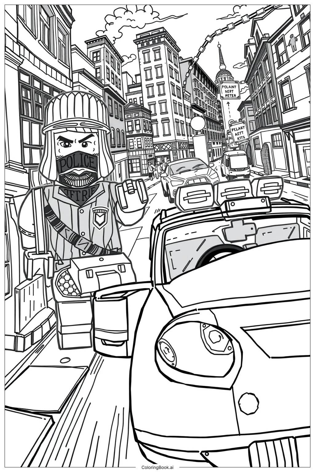 Lego Police Car Chase Scene Coloring Page Free PDF PNG Printable Lego Police Car Chase Scene Coloring Page Free PDF PNG Printable