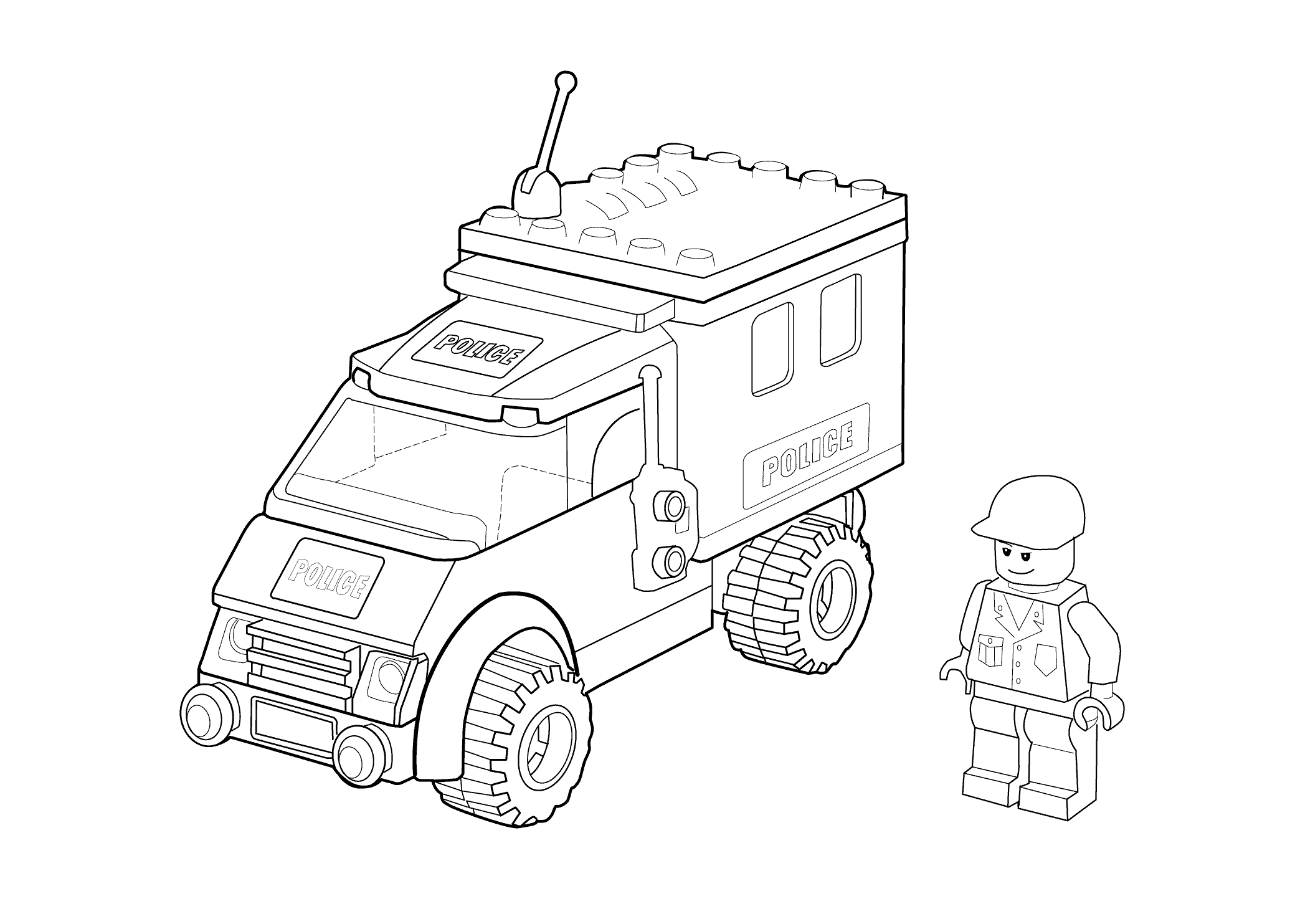 Lego Police Truck Coloring Pages Lego Police Truck Coloring Pages