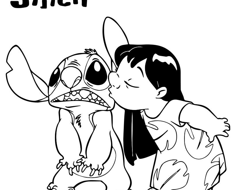 Lilo And Stitch Kiss Coloring Pages Hellokids