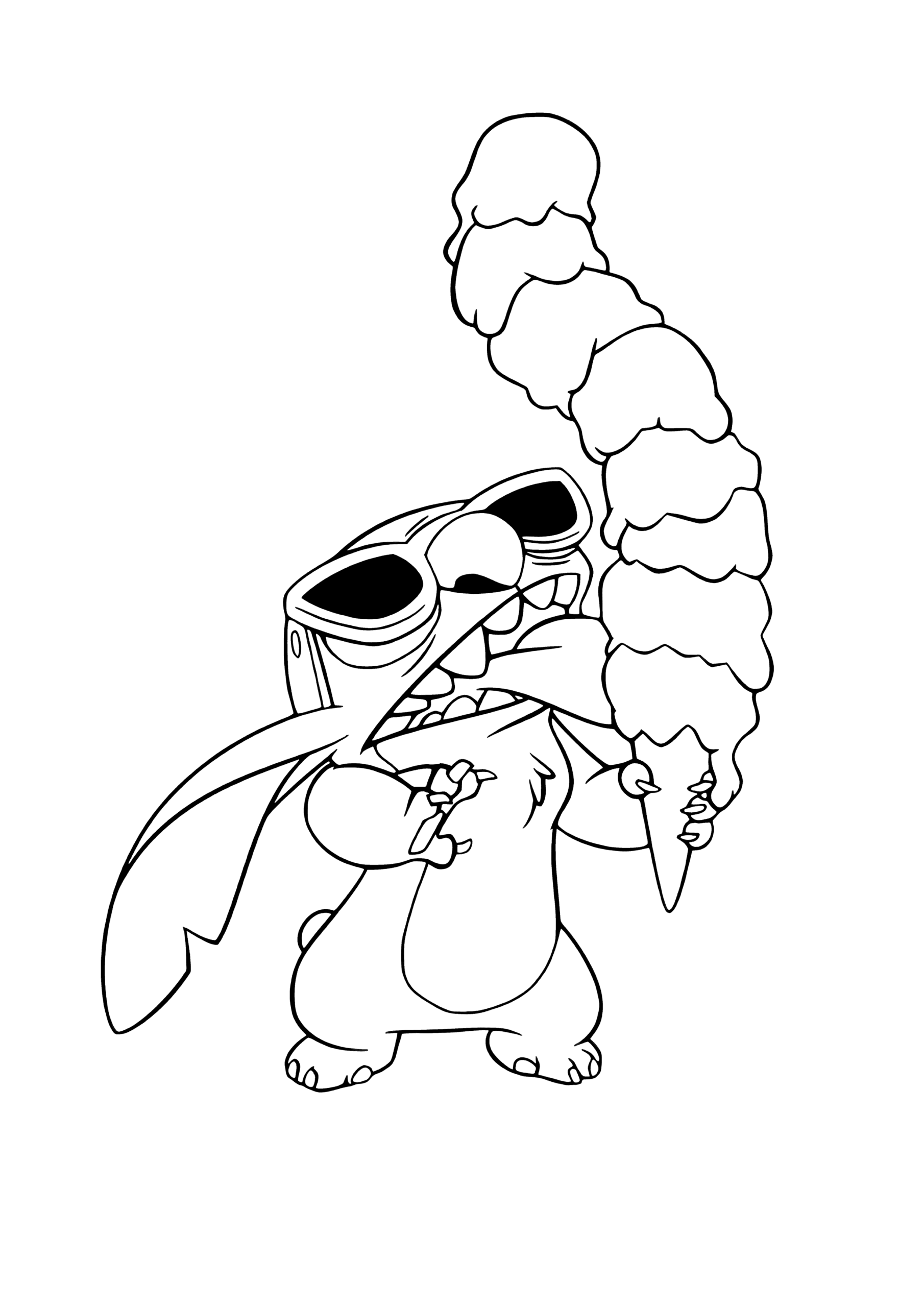 Lilo Stitch Mega Ice Cream Stitch Coloring Page Lilo Stitch Mega Ice Cream Stitch Coloring Page