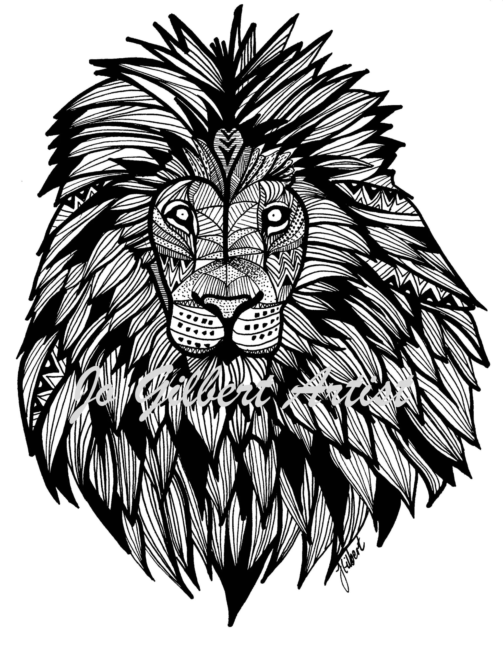 LION Adult Coloring Printable Coloring Pages Adult Coloring Books Instant Download PDF And JPEG Etsy