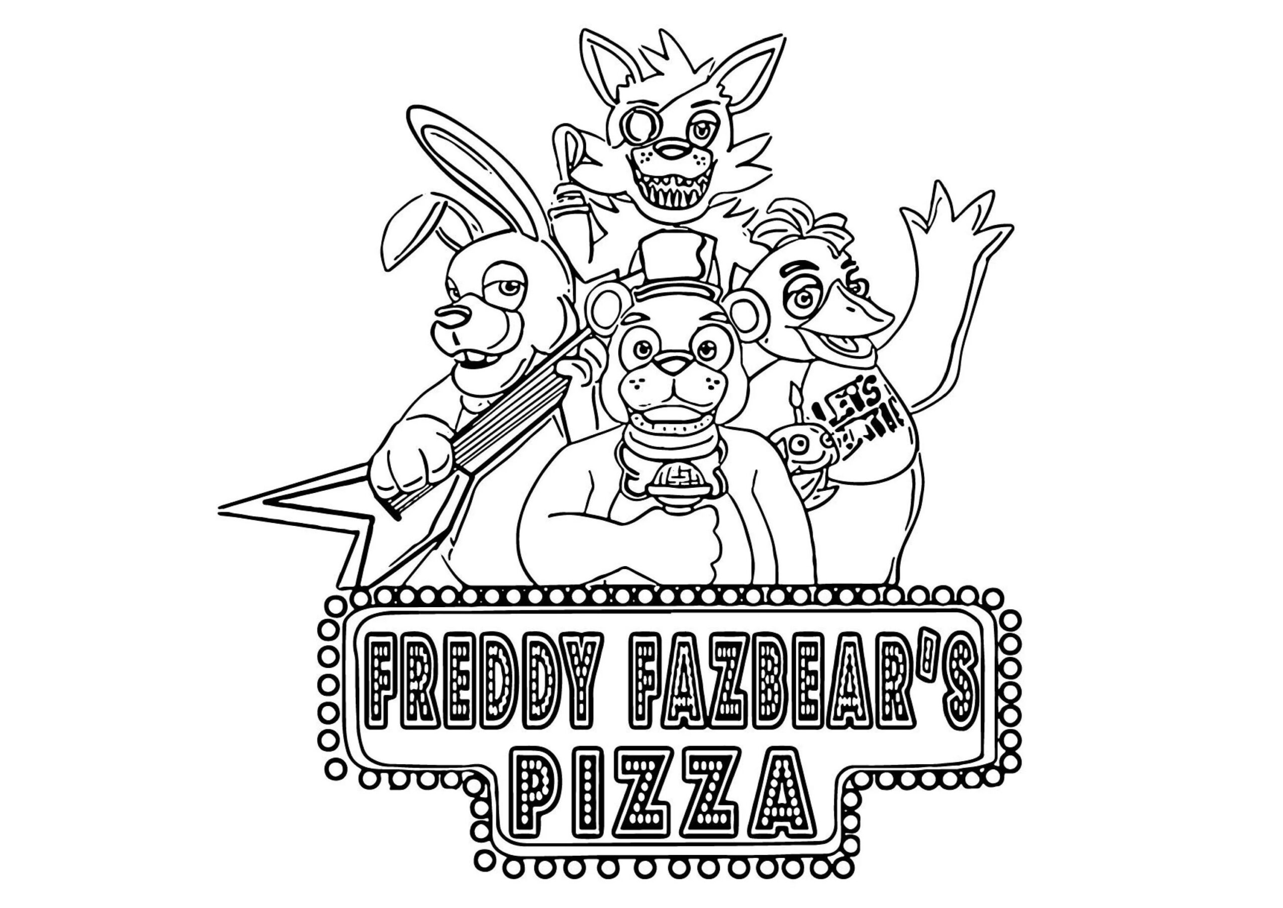 Listing Coloring Pages Animatronics Anti stress Coloring Five Nights At Freddy s Etsy