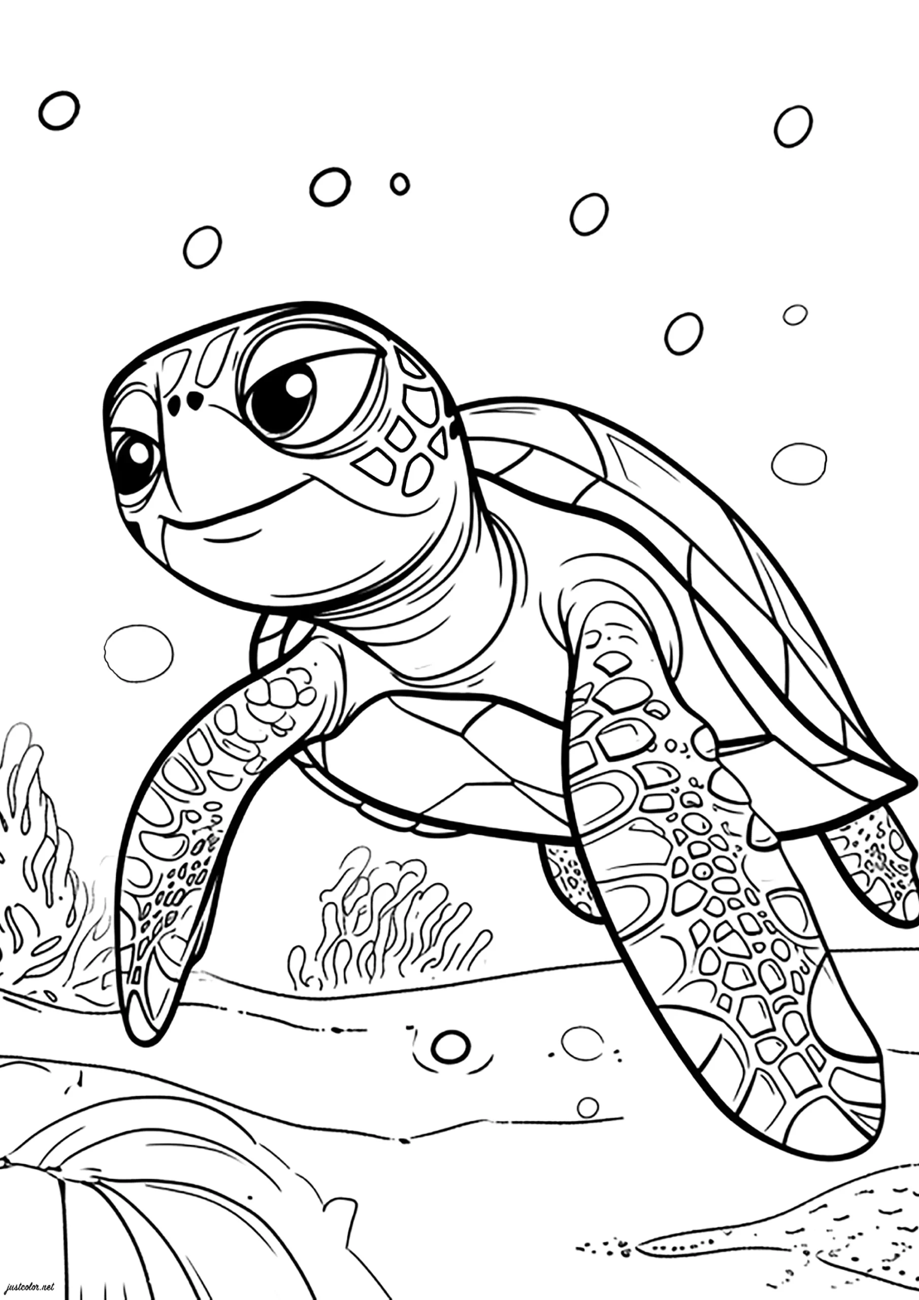 Little Turtle Under The Ocean Turtle Coloring Pages Little Turtle Under The Ocean Turtle Coloring Pages