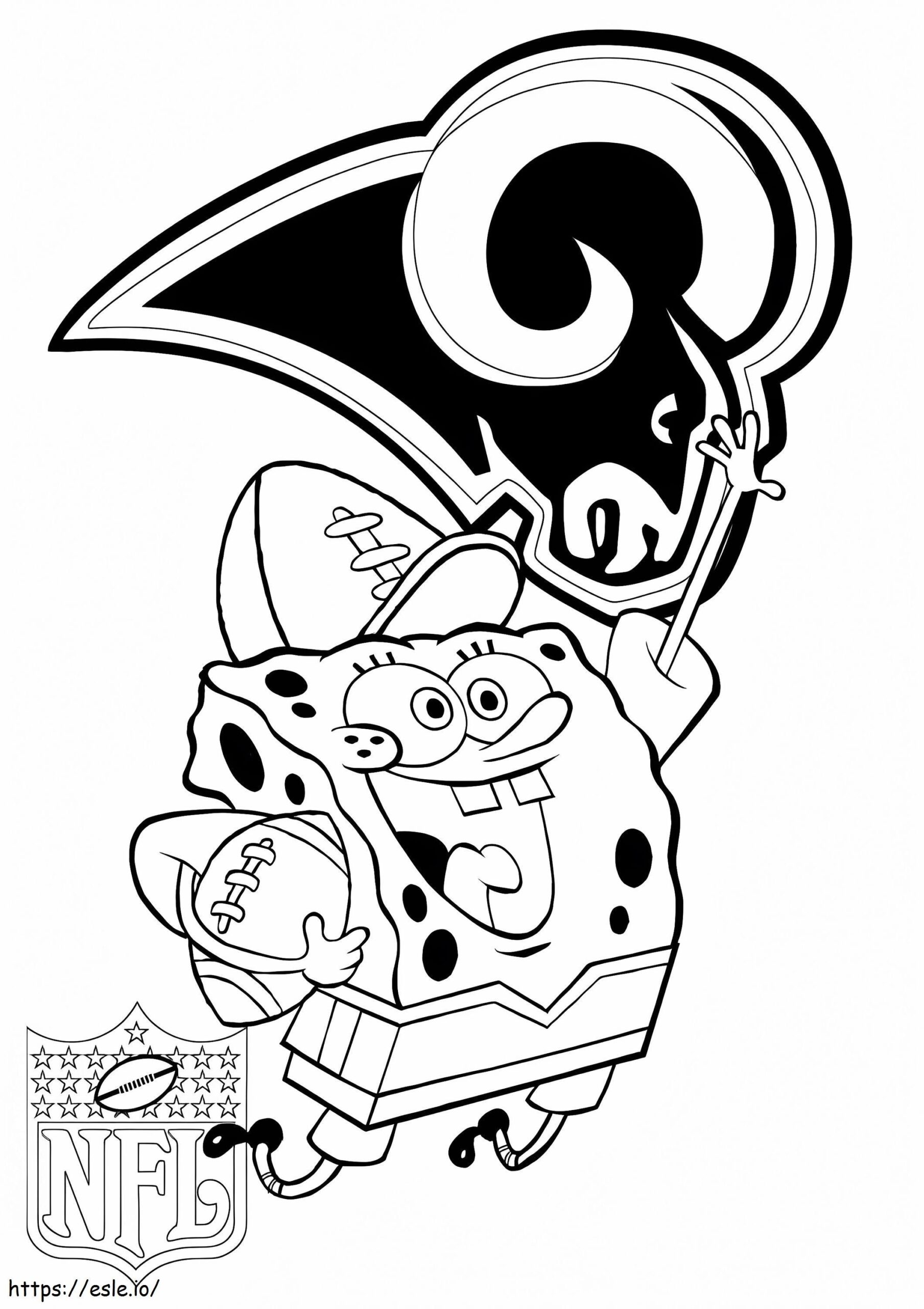 Los Angeles Rams With Spongebob Coloring Page Los Angeles Rams With Spongebob Coloring Page