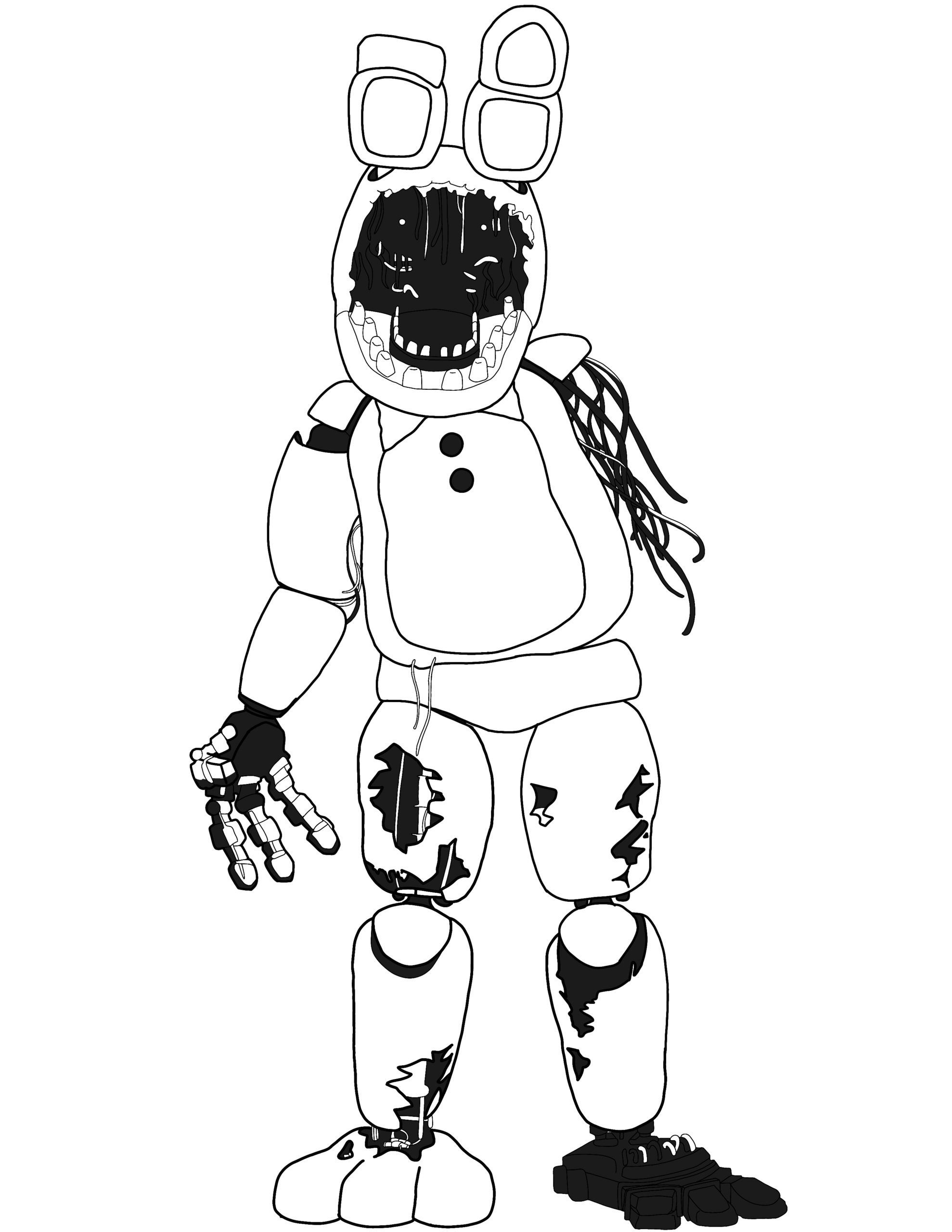 Made A Withered Bonnie Coloring Page R fivenightsatfreddys