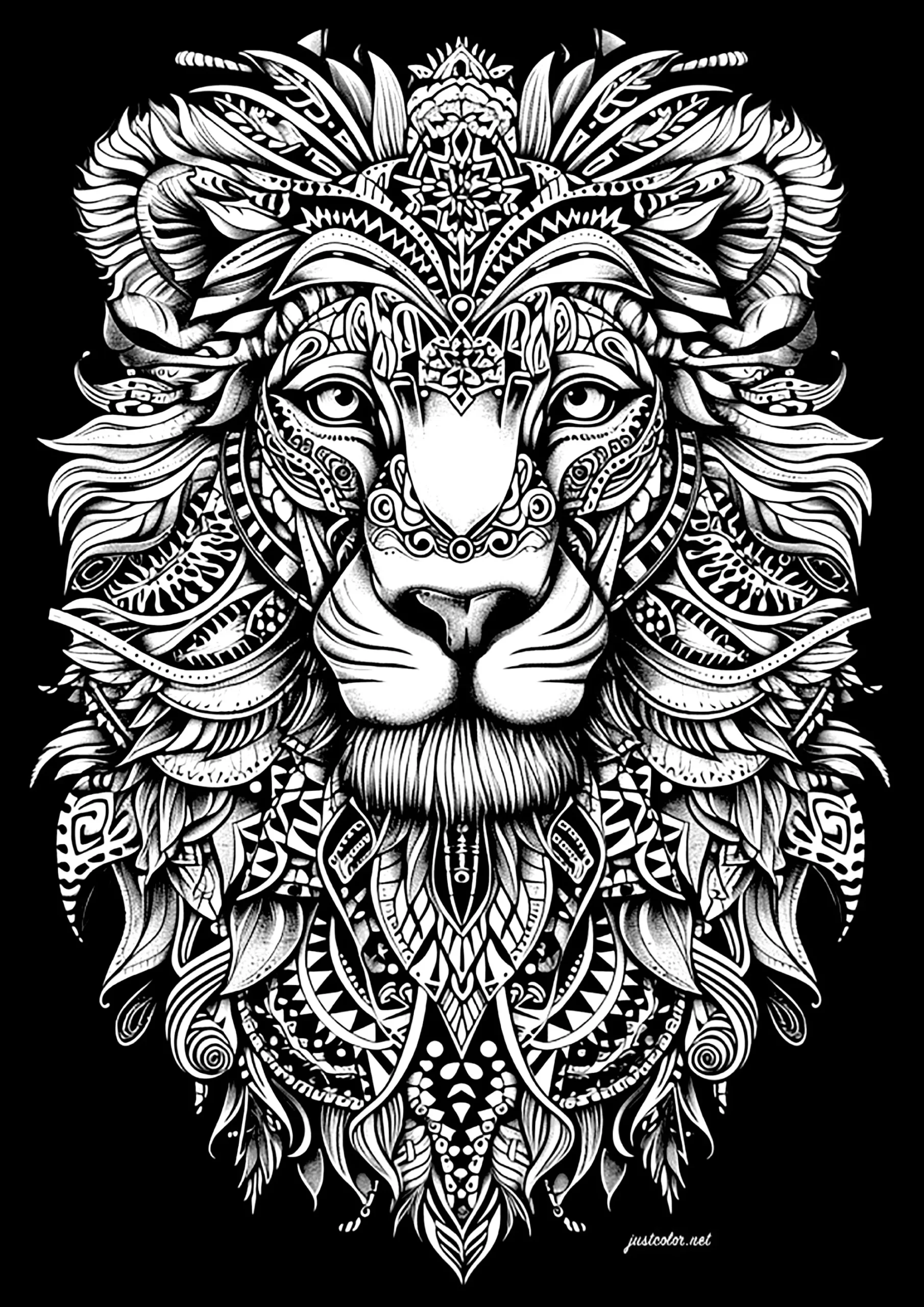Mandala Art Coloring Pages Lion