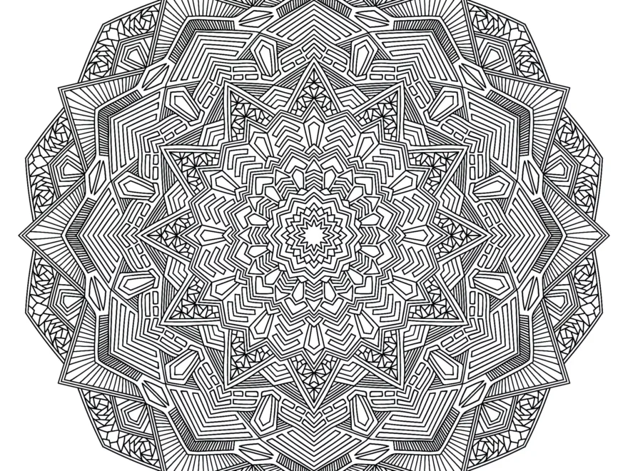 Mandala Coloring Page With Multiple Angles Very Difficult Mandalas for Adults