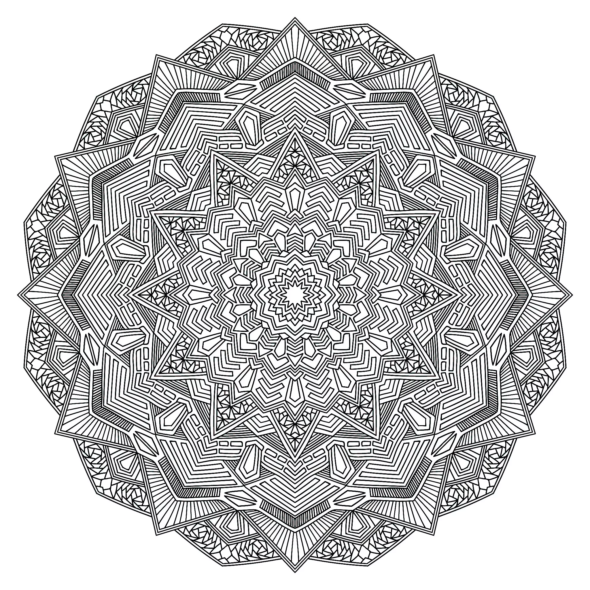 Mandala Coloring Page With Multiple Angles Very Difficult Mandalas for Adults Mandala Coloring Page With Multiple Angles Very Difficult Mandalas for Adults