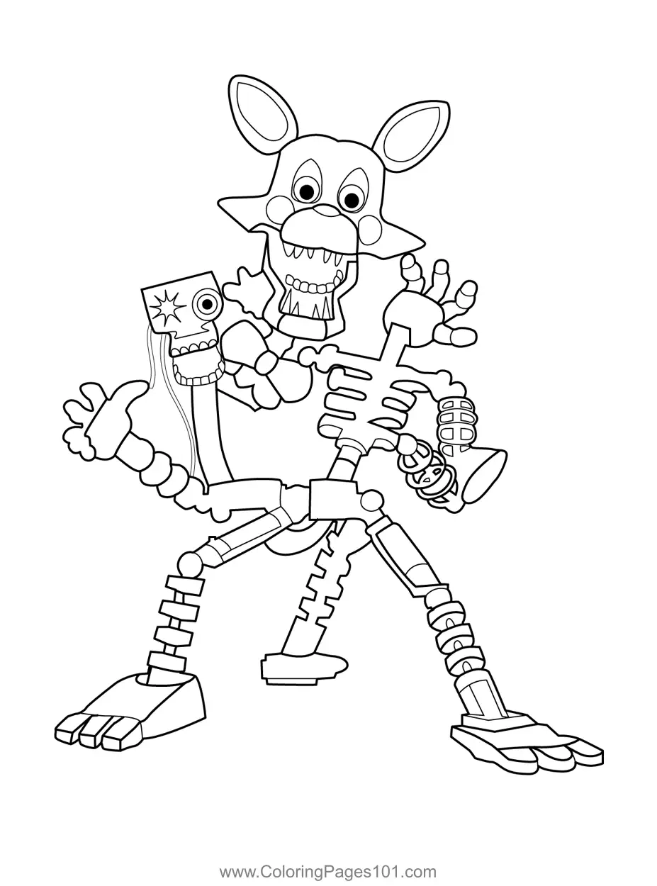 Mangle FNAF Coloring Page For Kids Free Five Nights At Freddy s Printable Coloring Pages Online For Kids ColoringPages101 Coloring Pages For Kids