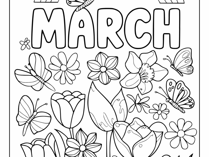 March Coloring Pages Free Printable PDF