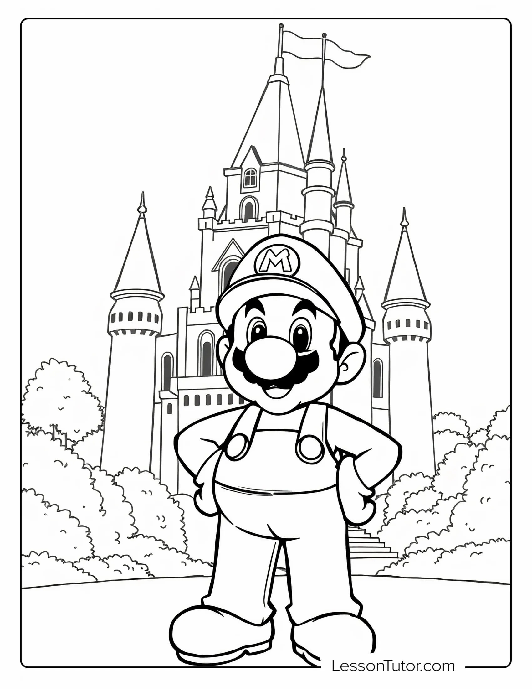 Mario Castle Coloring Pages Mario Castle Coloring Pages