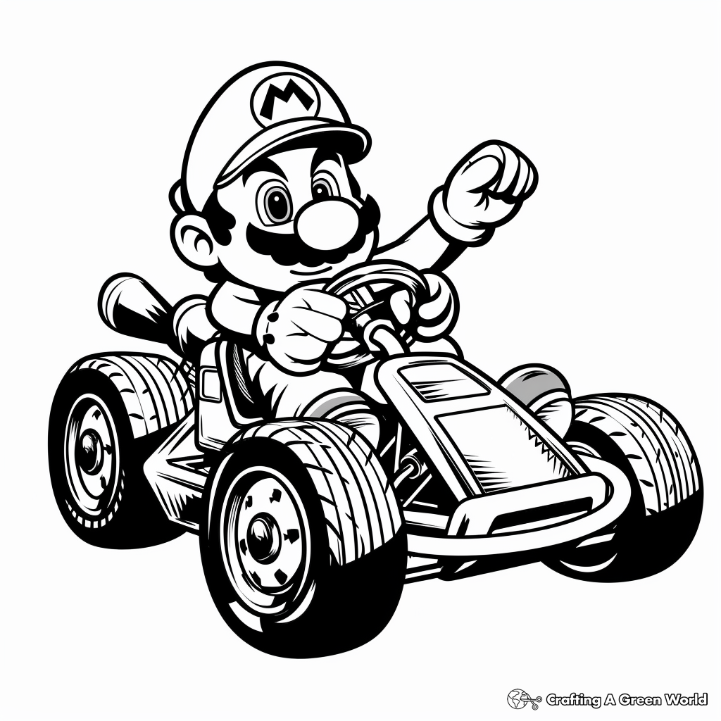 Mario Kart Coloring Pages Free Printable 