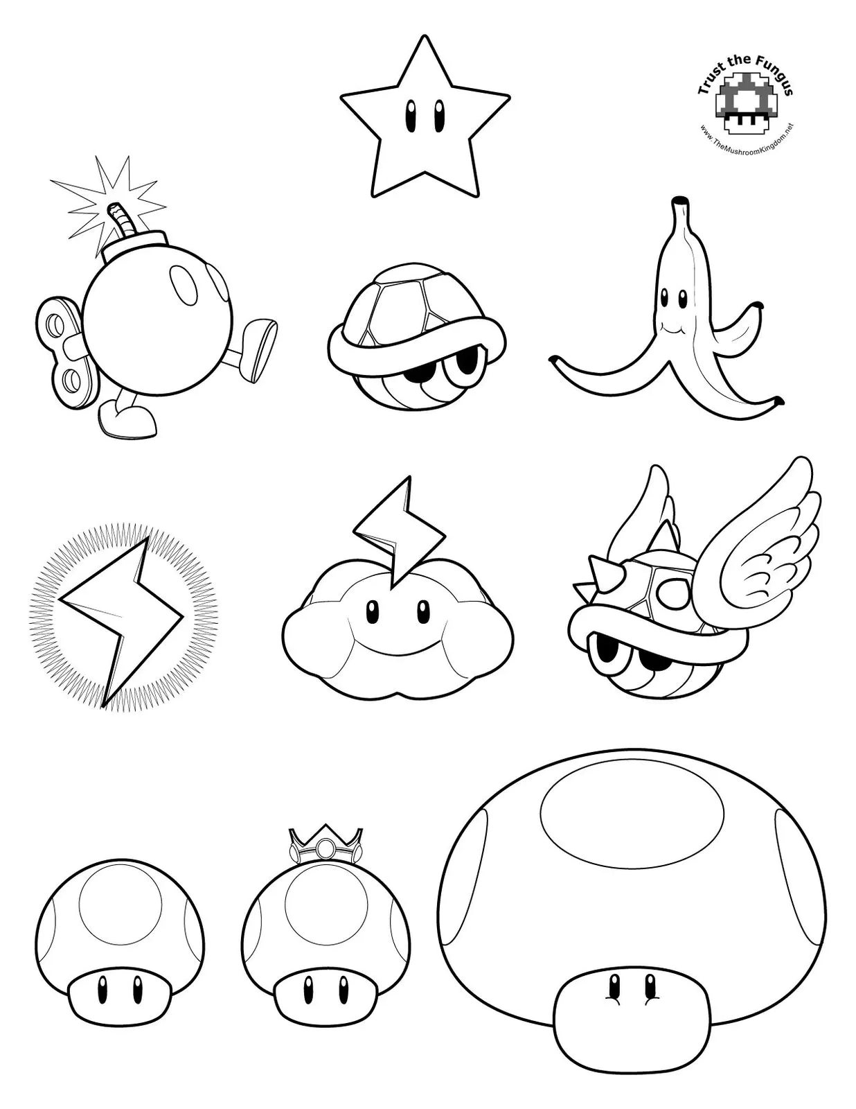 Coloring Pages Of Mario Kart Characters