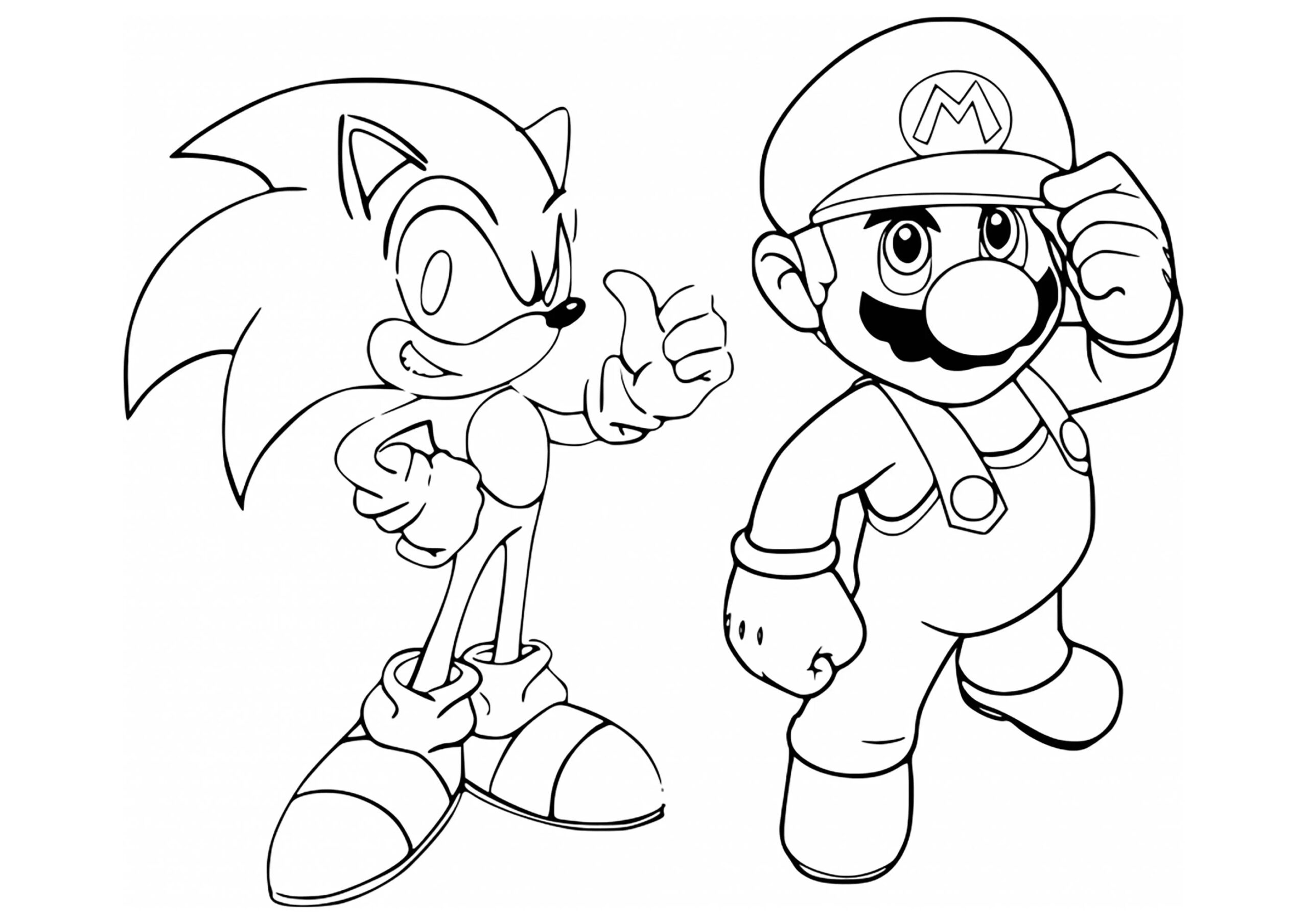 Mario Sonic Coloring Page Super Mario Bros Coloring Pages