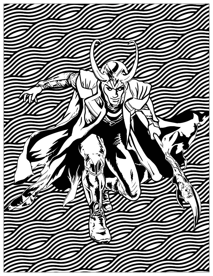 Marvel Villains Loki Book And Comic Coloring Pages Page Op art Marvel Villains Loki Book And Comic Coloring Pages Page Op art