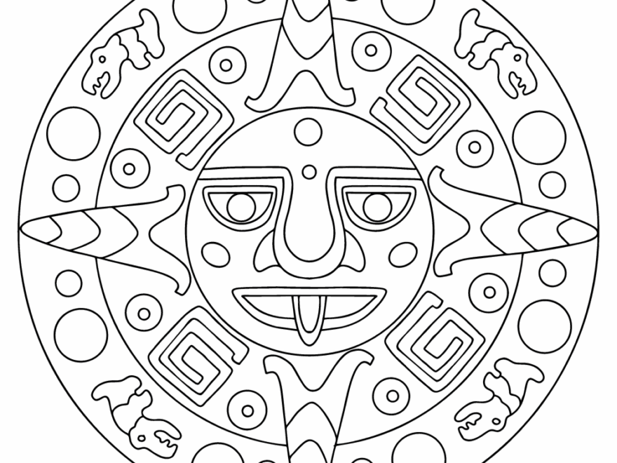 Mayan Ornaments Coloring Page Online And Print For Free