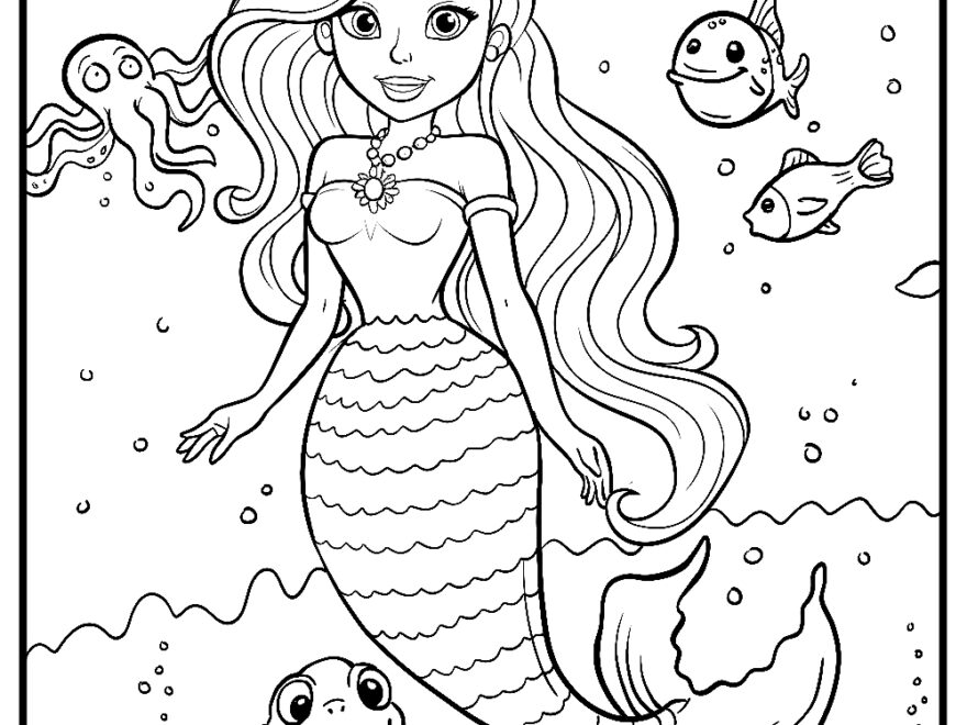Mermaid Coloring Pages Ariel Coloring Pages FreeColoringPages